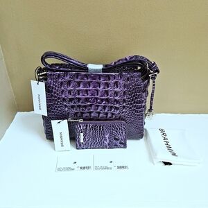 NWT Brahmin HEROIC PURPLE Hillary w/Lennon Wallet